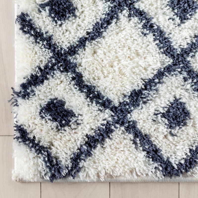 Well Woven Celeste Coimbra Moroccan Diamond Pattern Area Rug