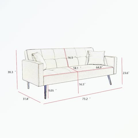 Convertible Fabric Folding Sofa Bed