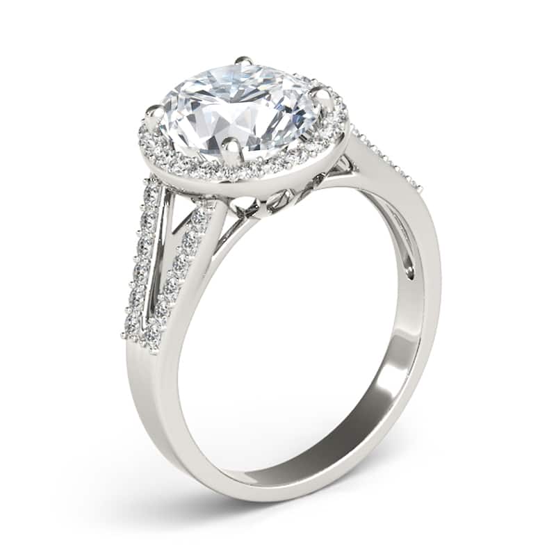 Auriya 14k White Gold Lab Grown Oval Diamond Halo Engagement Ring 0.50 to 5.00 ct. tw. (F-G VS)