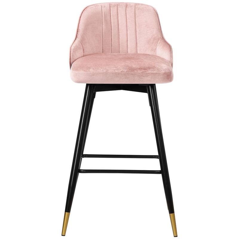 Modern Velvet Upholstered Swivel Counter/ Bar Stools Set of 2/4