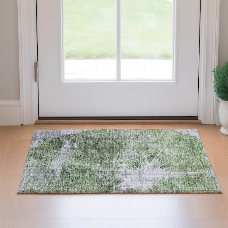 Premium Washable Super Soft Abstract Woodgrain Mayfield Rug - Aloe - 1' 8" x 2' 6" - Rectangle