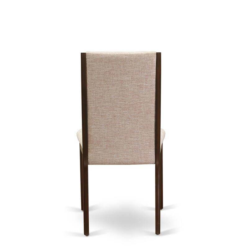 East West Furniture 5 Piece Dining Room Table Set- a Round Kitchen Table and 4 Linen Fabric Parsons Chairs, (Finish Options)