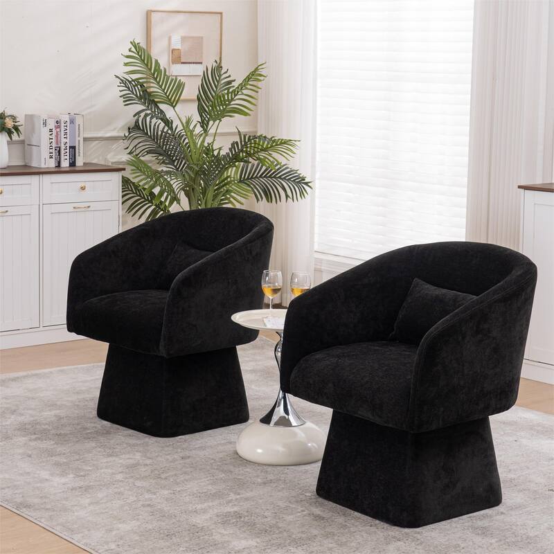 Swivel Lounge Chair - Black