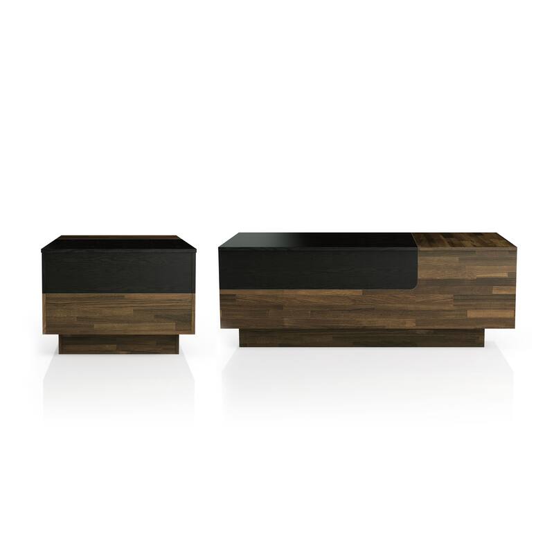 DH BASIC Transitional Brown 47-inch 1-shelf Coffee Table with Sliding Top by Denhour