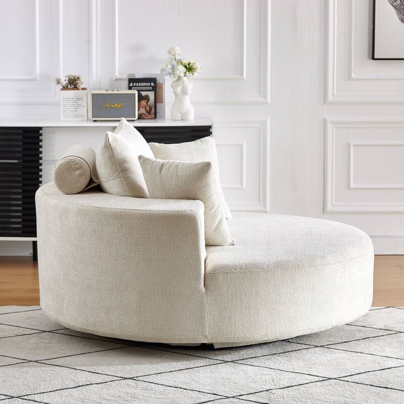 Comfortable Chenille Foam Swivel Chair for Various Rooms, Enhancing Relaxation