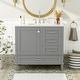 preview thumbnail 39 of 70, GDFStudio - Aurea 36" Bathroom Vanity with Ceramic Sink, Soft-Close Door & 3 Drawers Grey