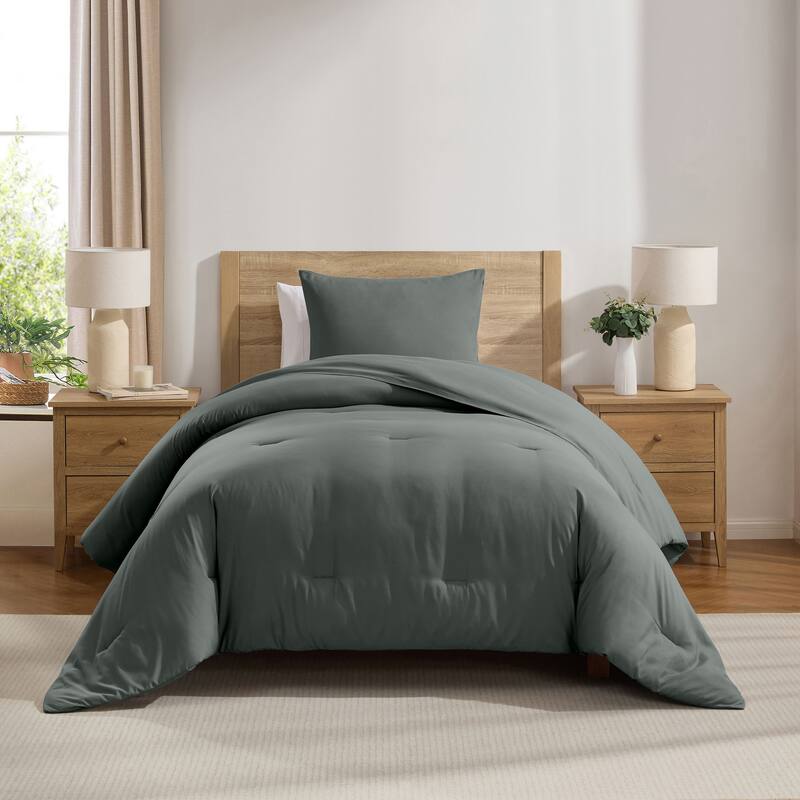 Empyrean Modern Reversible Comforter - Gentle Pine - Twin