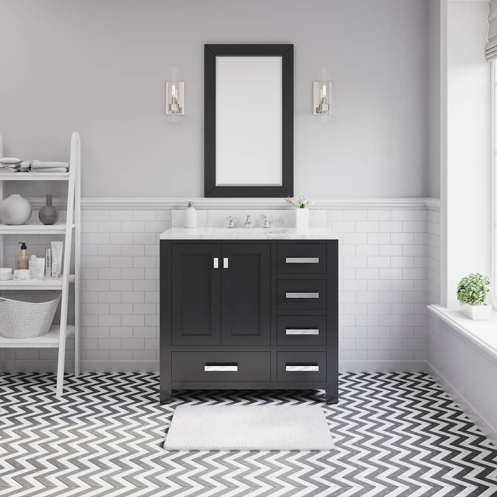 36 Inch Wide Dark Espresso Single Sink Bathroom Vanity From The Madison Collection