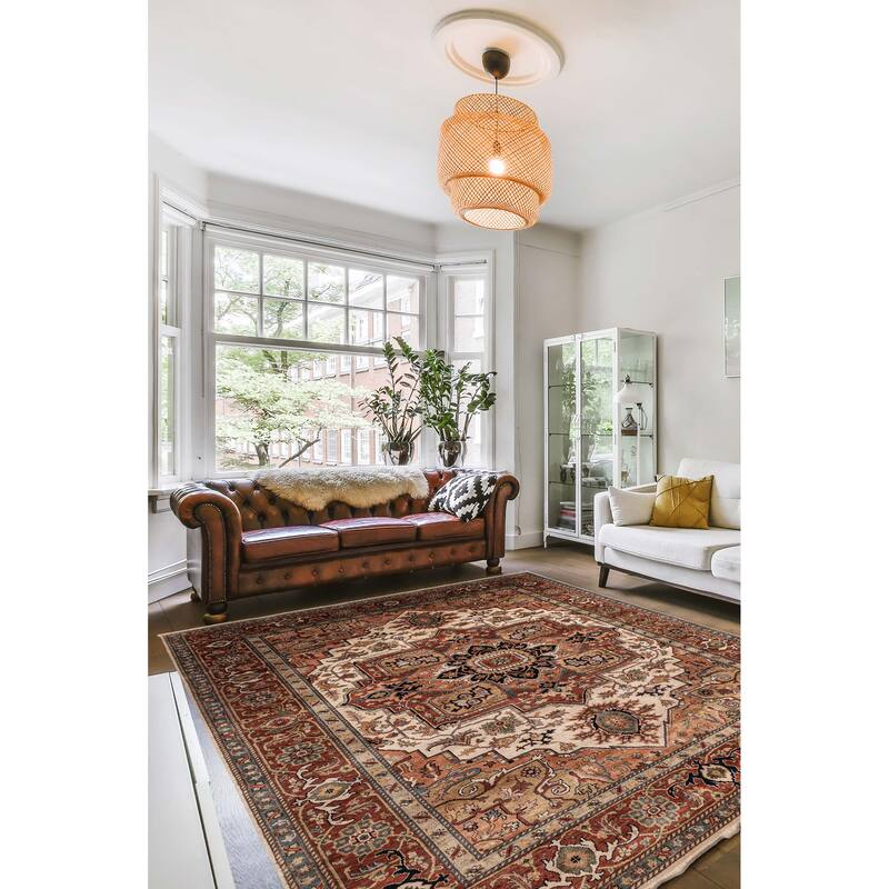 ECARPETGALLERY Hand-knotted Jules Sultane Ivory Wool Rug - 8'9 x 11'6