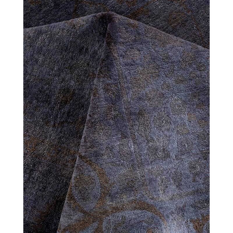Overton Hand Knotted Wool Vintage Inspired Modern Contemporary Overdyed Purple Area Rug - 8' 1" x 10' 1"