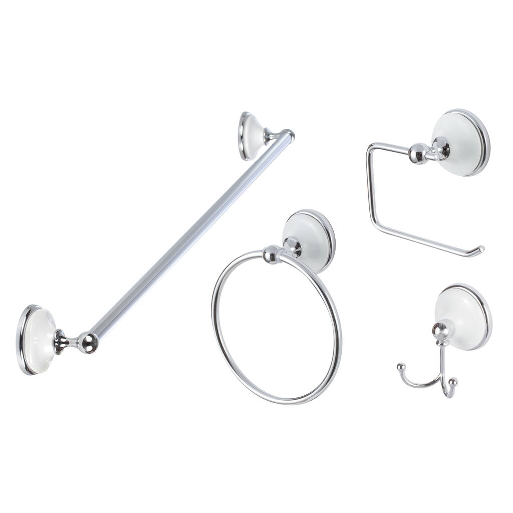 Sure-Loc Vintage Chrome Porcelain 4-piece Bathroom Accessory Set