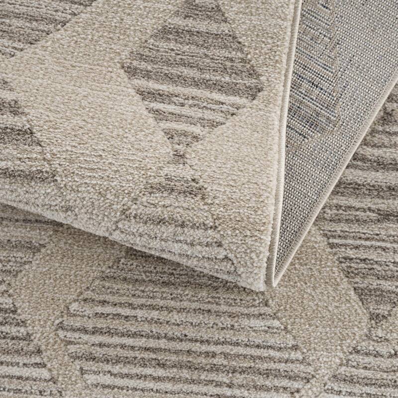 Hauteloom Casablanca Collection Bohemian Farmhouse High Pile Area Rug