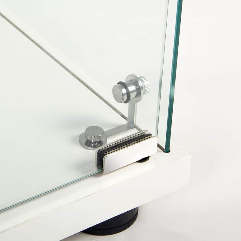 Two Door Tempered Glass Display Cabinet with 3 Shelves