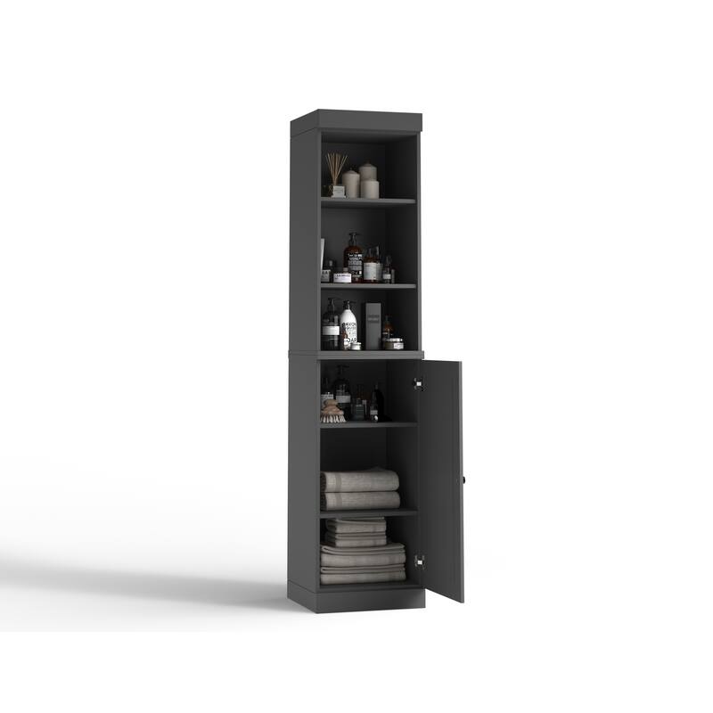 Palace Imports 100% Solid Wood 16.5" Bathroom Storage Cabinet with Solid Doors and Adjustable Shelves