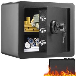 VEVOR 0.5 and 1.2 CF Safe Digital Keypad 2 Keys Fireproof Bag 13.8x9.8x9.8in & 15.8x11.8x13.8in Home Hotel Security