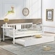 preview thumbnail 35 of 72, Wooden Daybed with Trundle, Sofa Bed for Bedroom Living Room White - Twin