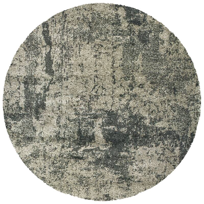 Style Haven Barton Granite Shag Rug - 7'10" Round - Grey/Charcoal - Runner/Round