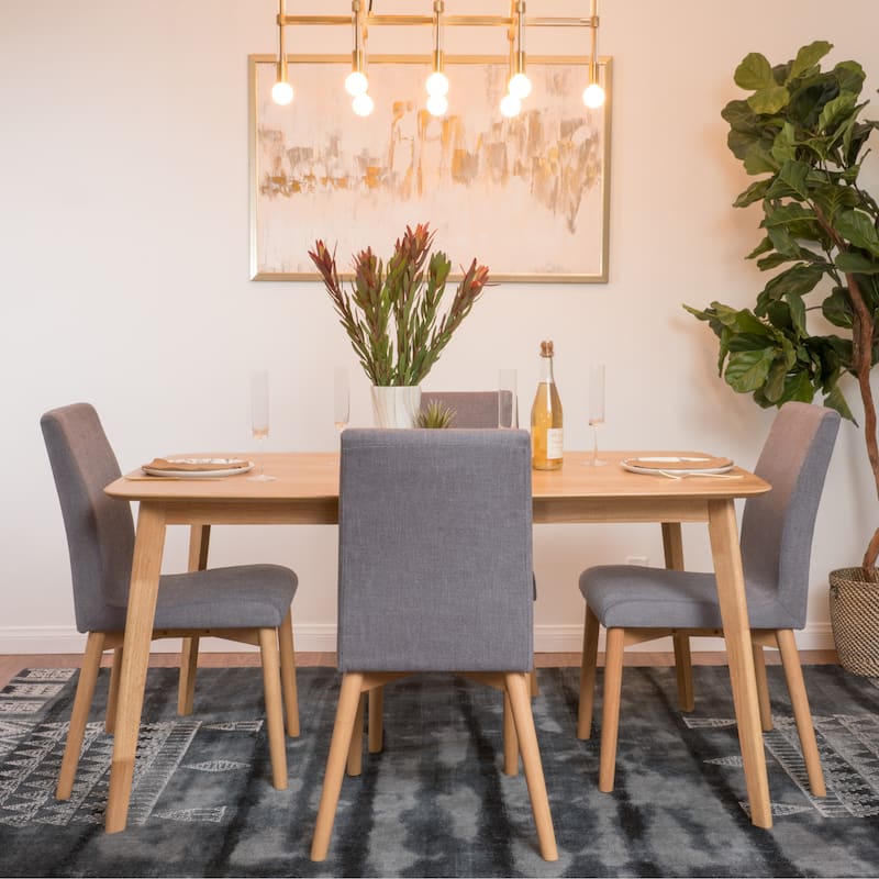 Bickford Mid-Century Modern 5 Piece Dining Set by Christopher Knight Home - Grey-OakFinish