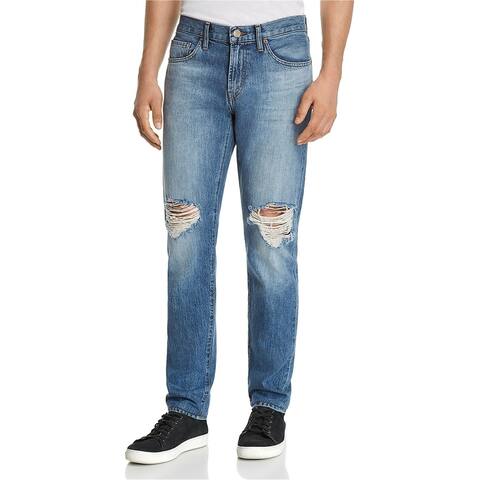 J Brand Mens Distressed Slim Fit Jeans, Blue, 32W x 33L - 32W x 33L
