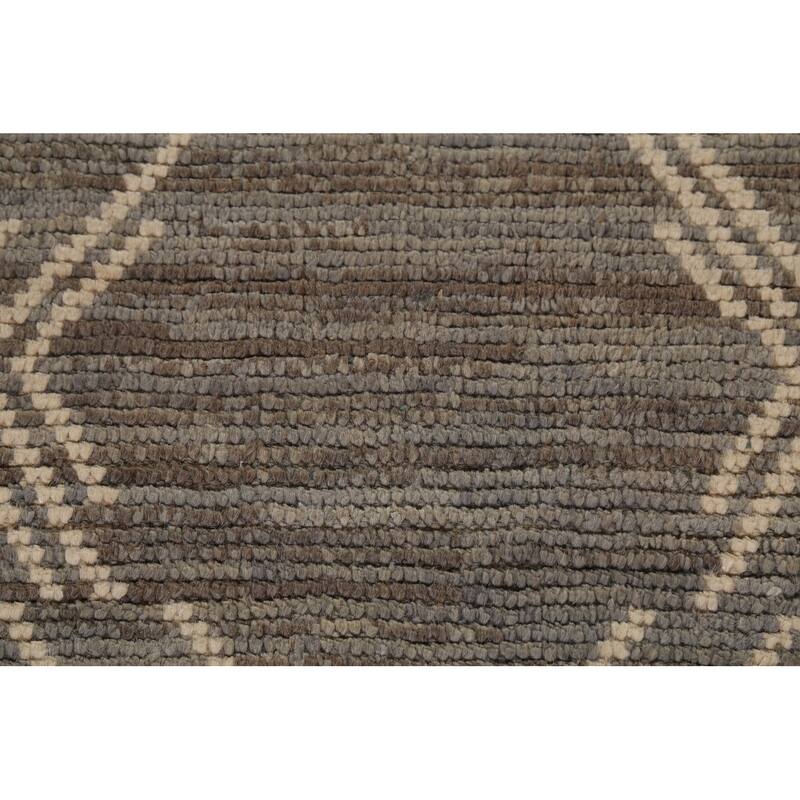 All-Over Trellis Moroccan Oriental Large Area Rug Handmade Wool Carpet - 9'8"x 14'8"