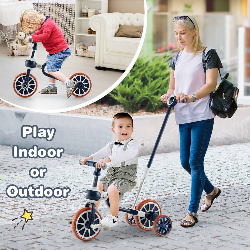 Costway 4 in 1 Kids Tricycles with Push Handle & Training Wheels Baby - See Details