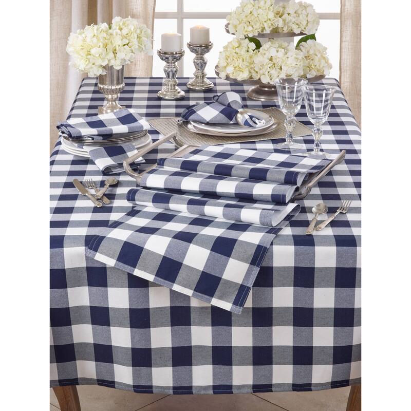 Buffalo Plaid Check Pattern Design Cotton Napkins (Set of 4)
