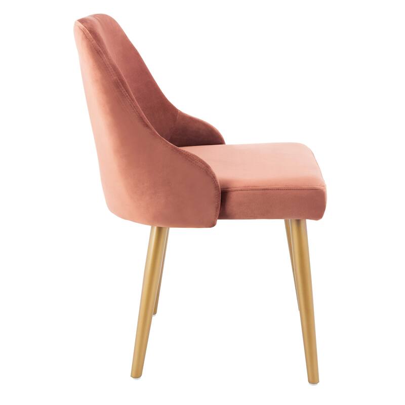 SAFAVIEH Nobie 18.3" Upholstered Dining Chair - Grey / Gold (Set of 2) - 21" x 22" x 31" - 21Wx22Dx31H