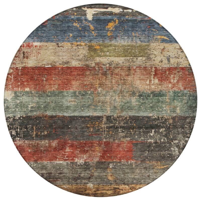 HomeRoots Striped Transitional Rectangle Outdoor Rug