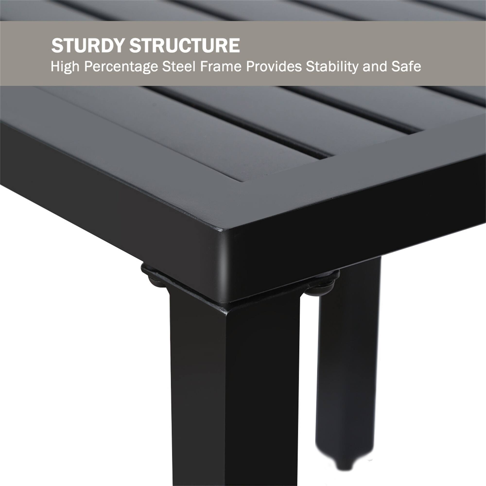 Small Metal Patio Side Table, AntiRust End Tables for Outdoor Indoor