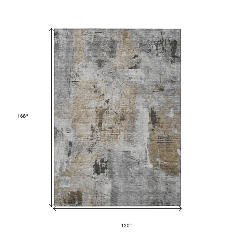 HomeRoots Abstract Transitional Rectangle Outdoor Rug