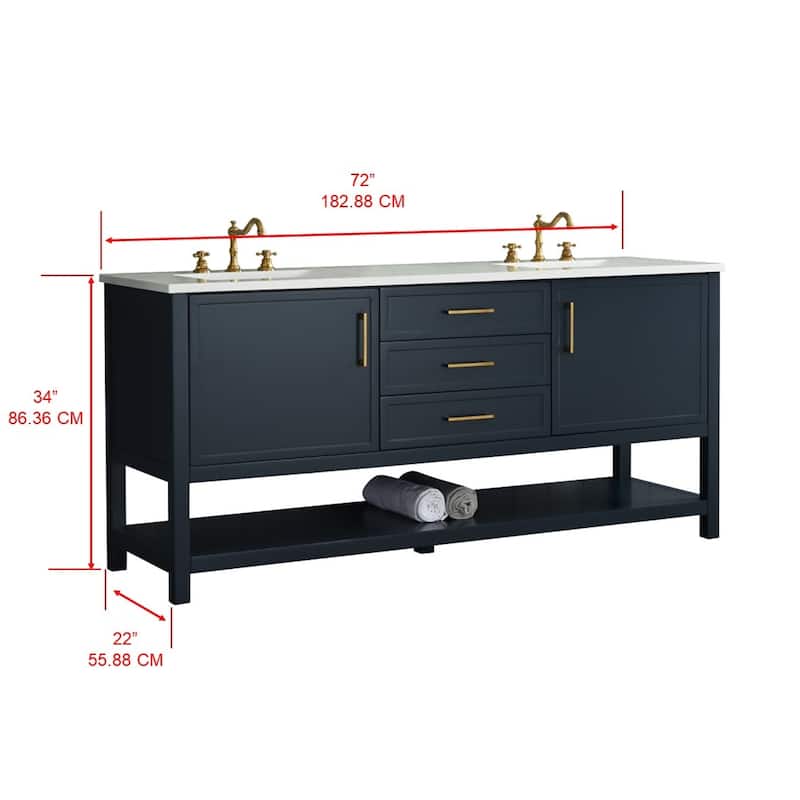 Sudio Design Arlo 72" Double Bathroom Vanity