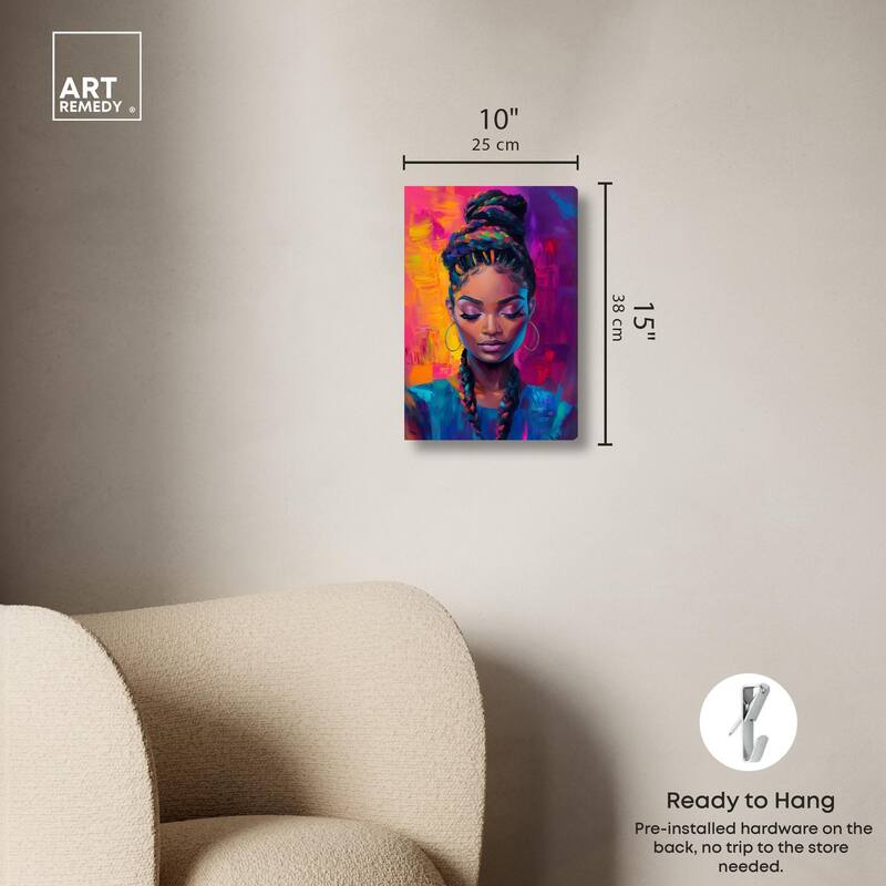 Bold Colorful Braids Canvas by Art Remedy, Gallery Wrapped