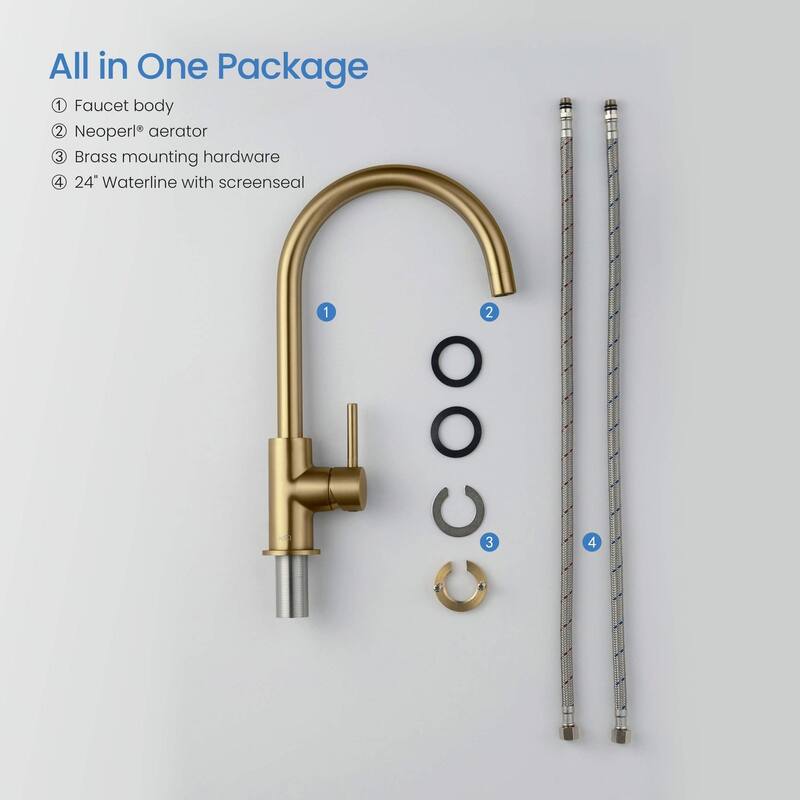 Lead Free High Arc Single Level Bar Prep Kitchen Faucet with Single Handle