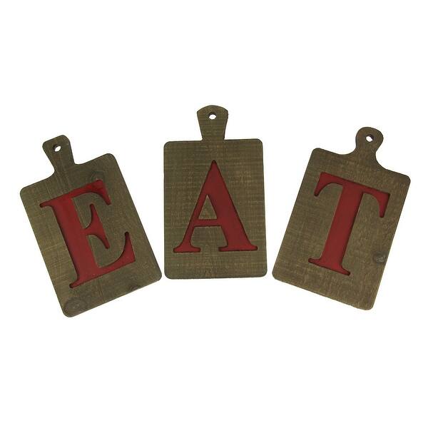 Shop Eat Letters Rustic Wood Cutting Boards Wall Decor Set 11 X