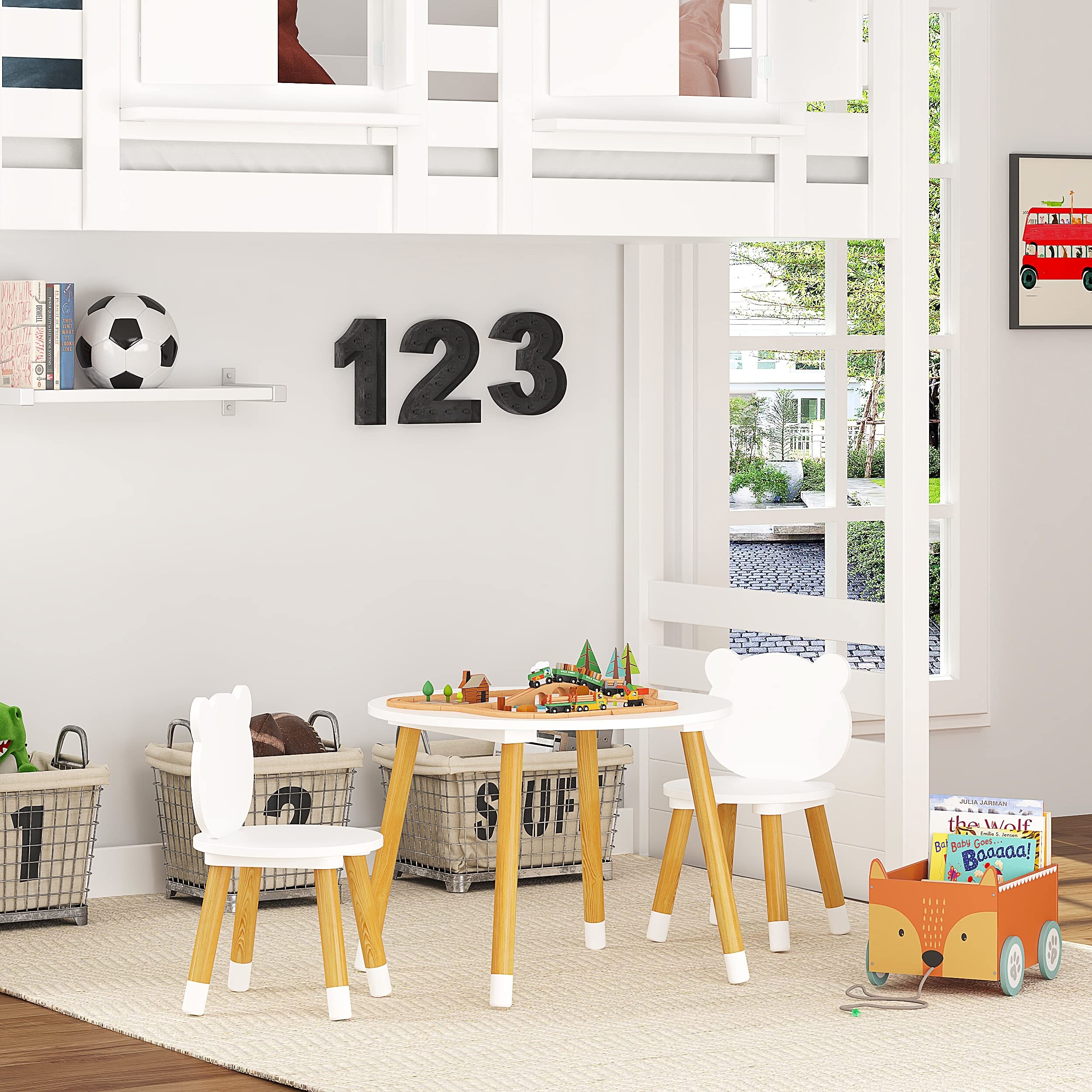 Kids 3 piece round table and chair set online