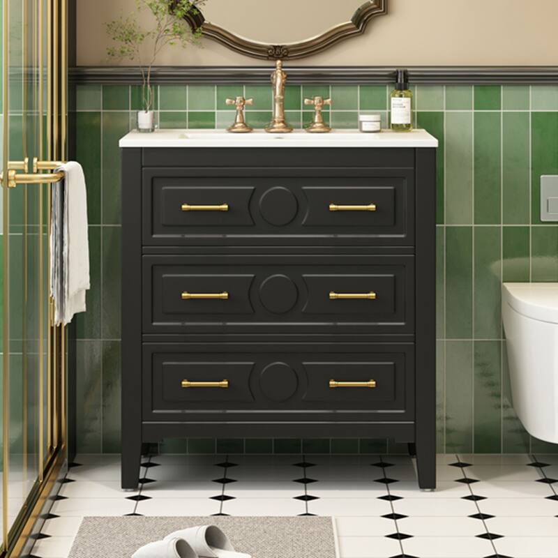 Freestanding Single Dresser Set with 3 Drawers