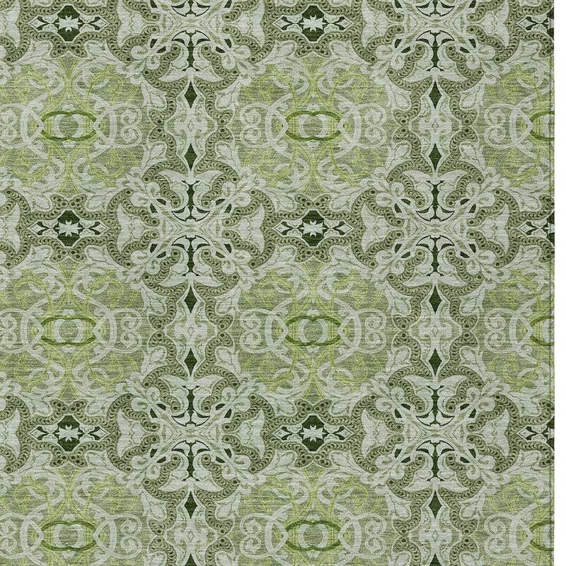 HomeRoots Medallion Transitional Rectangle Outdoor Rug