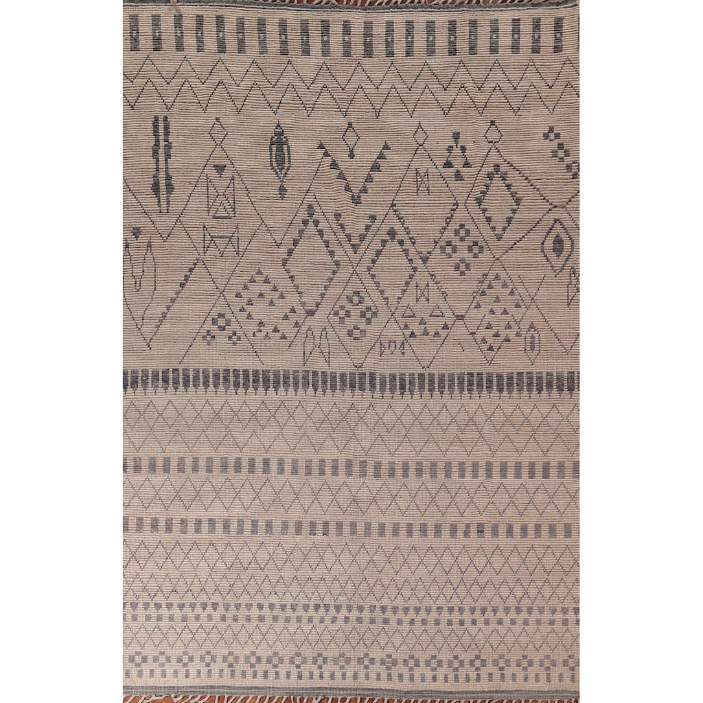 Trellis Moroccan Area Rug Handmade Wool Carpet - 8'11"x 12'6"