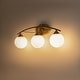 preview thumbnail 14 of 22, 3/4-Light Dimmable Modern Brass Bathroom Vanity Light with Frosted Glass