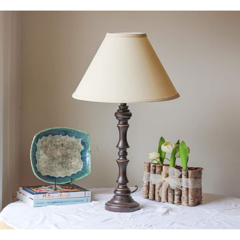Deep Cone Hardback Lampshade with Washer Fitter, White Fabric Lampshade for Table Lamps, Natural Linen