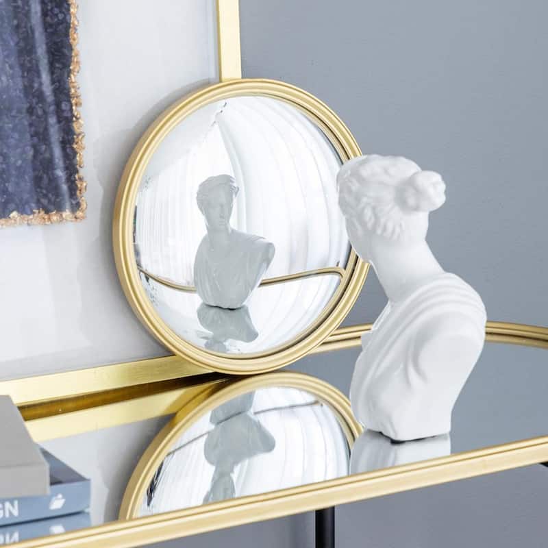 Golden Round Living Room Wall Mirror