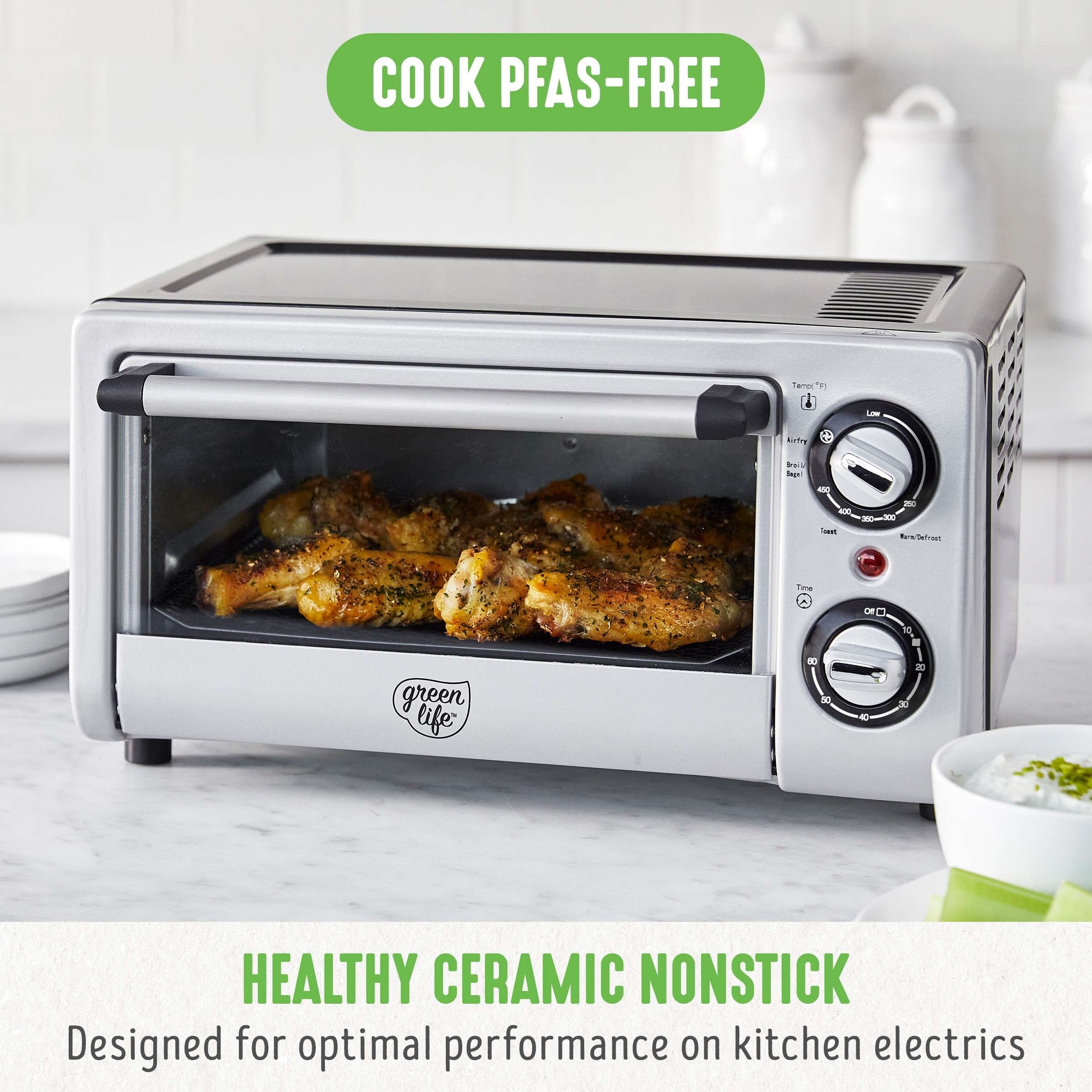 Toaster Oven Air Fryer Combo 19-Quart, AUMATE Kitchen in the box 7 in 1  Convection Toaster Oven Countertop, Oilless Air Fryer Oven, Includes Baking