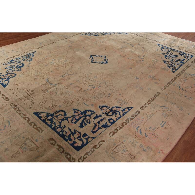 Kashmar Persian Vintage Area Rug Handmade Wool Carpet - 9'9" x 12'6"