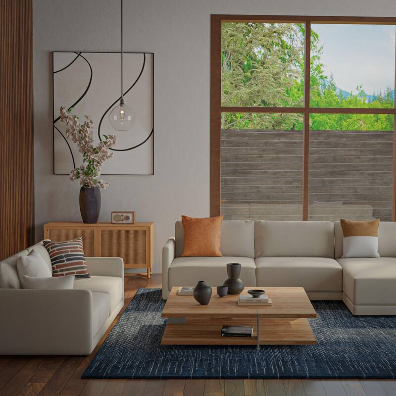 Alora Decor Rhodes Collection Modern Wool Hand-woven Rug