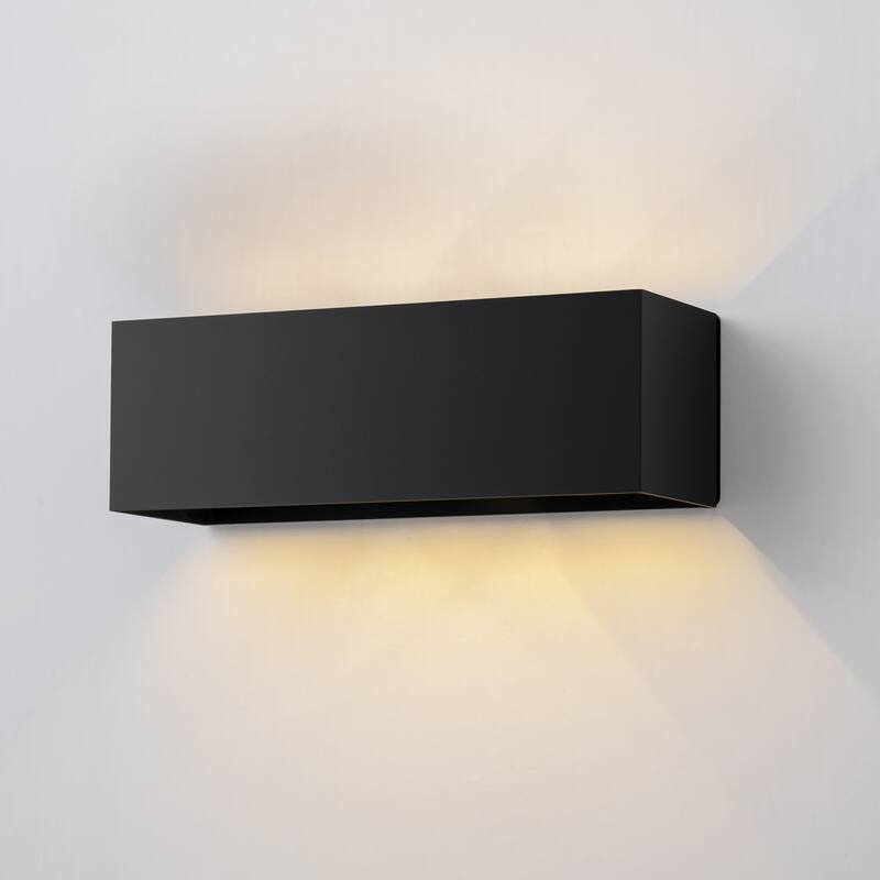 C Cattleya Matte Black Aluminum Rectangular LED Outdoor Wall Sconce