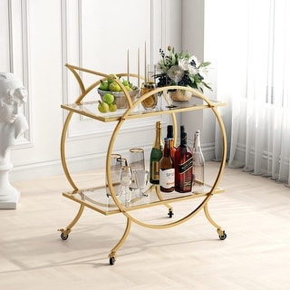 Gold Bar Carts for The Home Bar Serving Cart, Rolling Bar Cart Gold ...