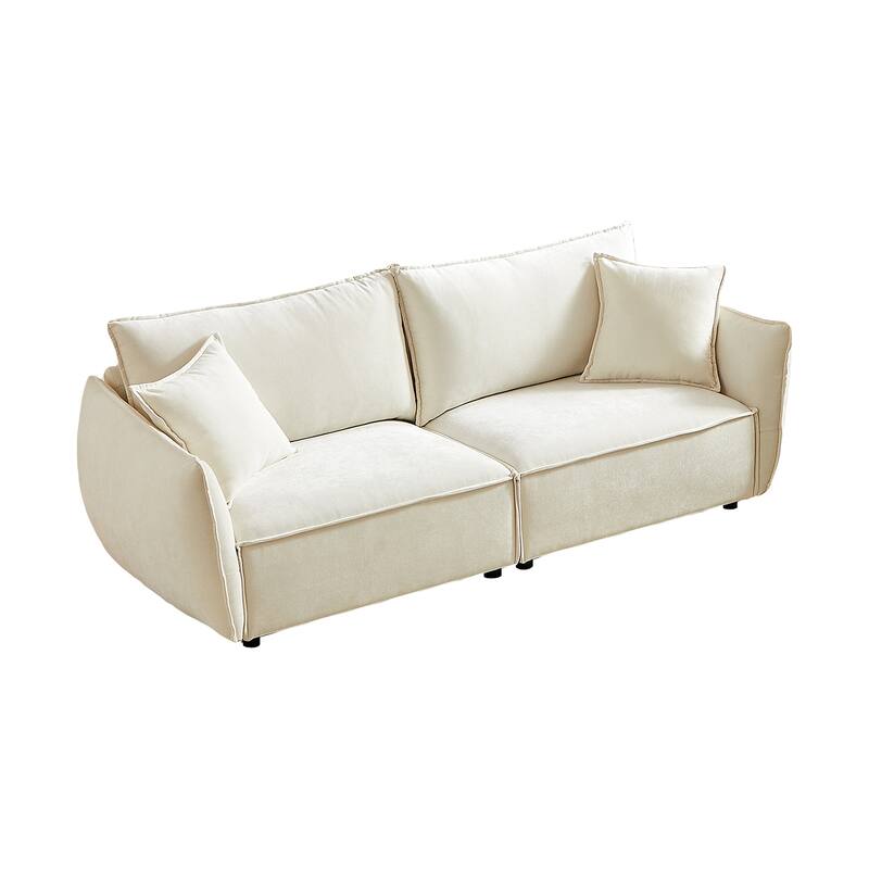 88" Modern Chenille Sofa with Extra 2 Pillows for Living Room