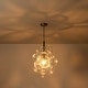preview thumbnail 1 of 7, 1-Light Modern Chandelier Cluster Clear Swirled Glass Globe Bubble Light with 1 Bulb Included Black