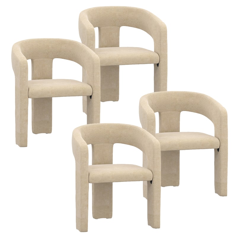 Modern Fabric Dining Chair, Set of 4 - Beige