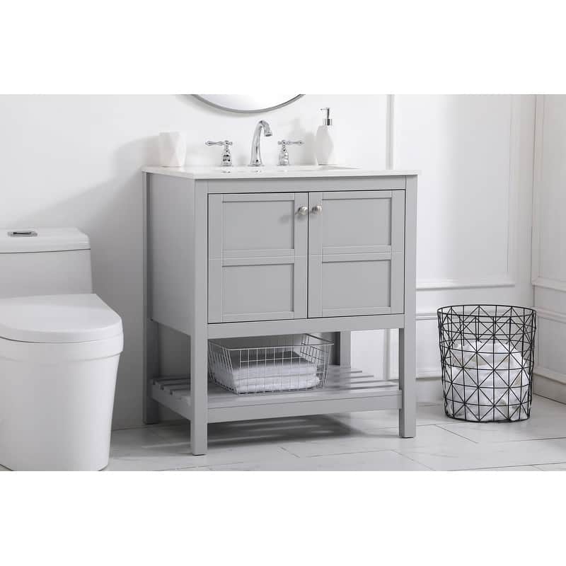 Elegant Lighting VF16430 Theo 30" Free Standing Single Basin Vanity